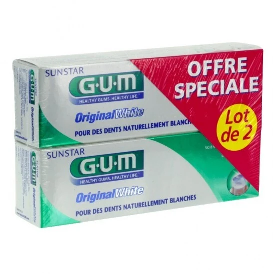 GUM Original White Dentifrice 2 X 75ml 1 GUM Original White Dentifrice 2 X 75ml