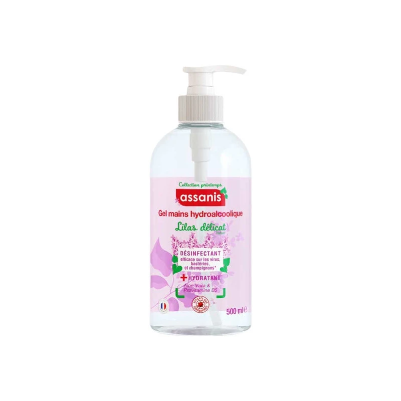 Assanis Gel Mains Hydroalcoolique Lilas Délicat 500ml 1 Assanis Gel Mains Hydroalcoolique Lilas Délicat 500ml