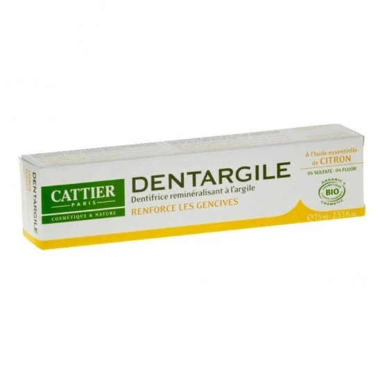 Cattier Dentargile à L'huile Essentielle De Citron 75ml 1 Cattier Dentargile à L'huile Essentielle De Citron 75ml