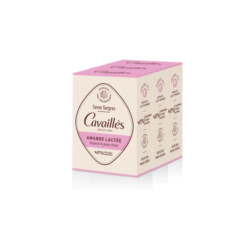 Cavaillès Savon Surgras Amande Lactée 3 X 200g 1 Cavaillès Savon Surgras Amande Lactée 3 X 200g