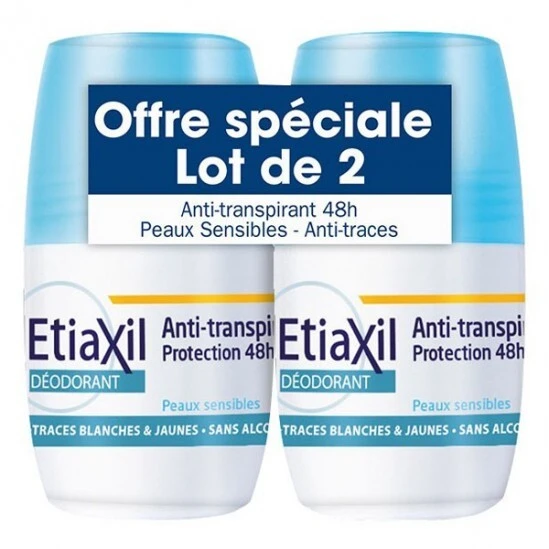Etiaxil Déodorant Anti-transpirant 48h Roll-on 2x50ml 1 Etiaxil Déodorant Anti-transpirant 48h Roll-on 2x50ml