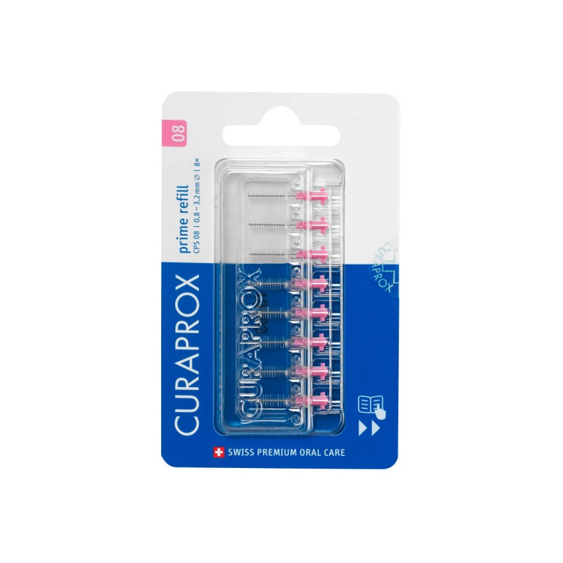 Curaprox CPS 08 Prime Brossette Interdentaire Rose Boîte De 8 1 Curaprox CPS 08 Prime Brossette Interdentaire Rose Boîte De 8