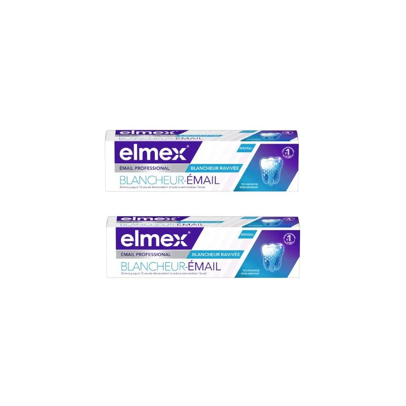 ELMEX Dentifrice Blancheur 2x75ml Opti-Email 1 ELMEX Dentifrice Blancheur 2x75ml Opti-Email