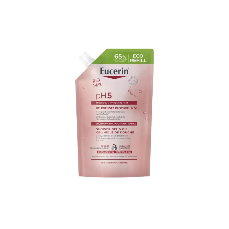 Eucerin PH5 - Recharge Gel-Huile De Douche - Visage Et Corps - Peaux Sèches Et Sensibles, 400ml 1 Eucerin PH5 - Recharge Gel-Huile De Douche - Visage Et Corps - Peaux Sèches Et Sensibles, 400ml