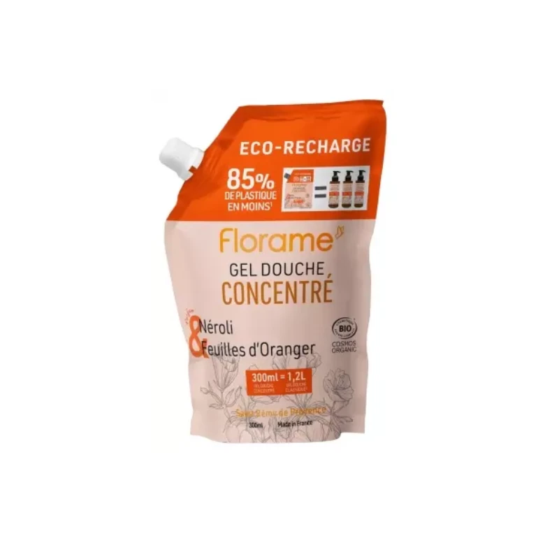 Florame Gel Douche Concentré Néroli Et Feuilles D'Oranger Éco-Recharge Bio 300 Ml 1 Florame Gel Douche Concentré Néroli Et Feuilles D'Oranger Éco-Recharge Bio 300 Ml