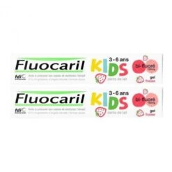 Fluocaril Dentifrice Kids Gel Fraise Bi-fluoré 2x50ml