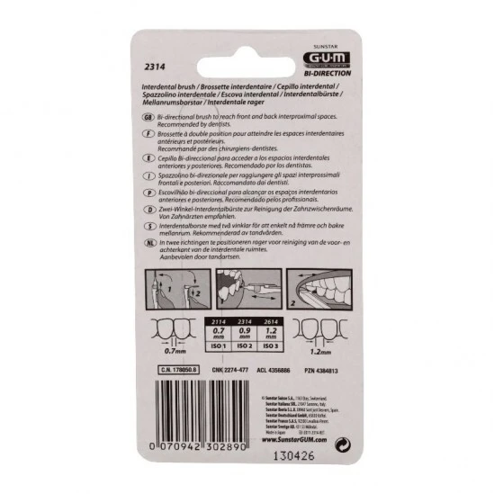 Gum Brossettes Interdentaires Gum Bidirection 0.9mm 2 Gum Brossettes Interdentaires Gum Bidirection 0.9mm – Image 2