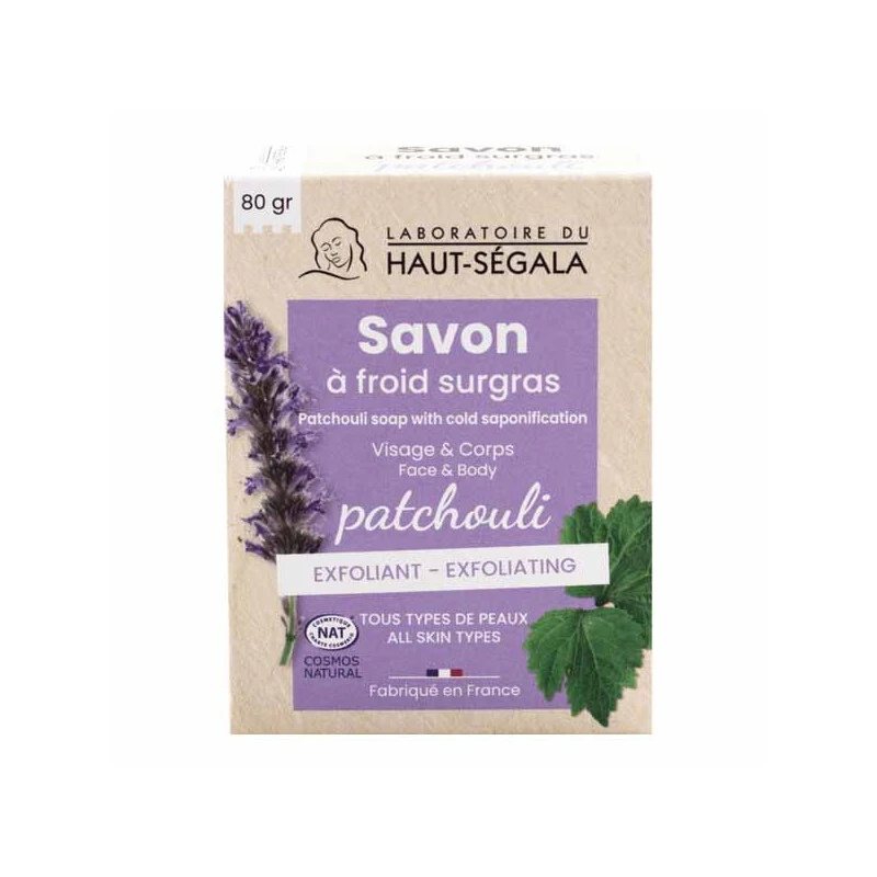 Haut-Ségala Savon Patchouli Exfoliant Bio 80gr 1 Haut-Ségala Savon Patchouli Exfoliant Bio 80gr