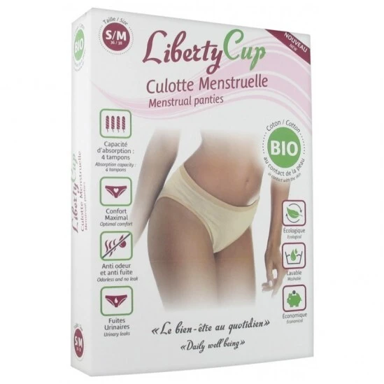Liberty Cup Culotte Menstruelle Bio Noires Lot De 2 S/M 36-38 1 Liberty Cup Culotte Menstruelle Bio Noires Lot De 2 S/M 36-38