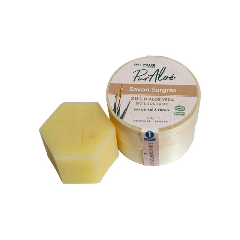 Pur Aloé Savon Surgras Saponifié à Froid 20% Aloé Vera Bio 90gr 1 Pur Aloé Savon Surgras Saponifié à Froid 20% Aloé Vera Bio 90gr