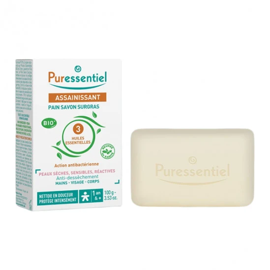 Puressentiel Assainissant Pain Savon Surgras Bio 100g 1 Puressentiel Assainissant Pain Savon Surgras Bio 100g