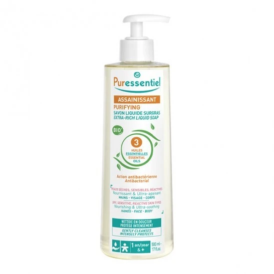 Puressentiel Assainissant Savon Liquide Surgras Bio 500ml 1 Puressentiel Assainissant Savon Liquide Surgras Bio 500ml