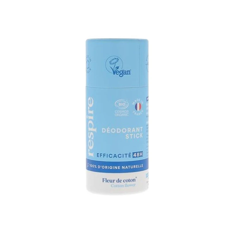 Respire Déodorant Stick Fleur De Coton Bio 48h 50gr 1 Respire Déodorant Stick Fleur De Coton Bio 48h 50gr