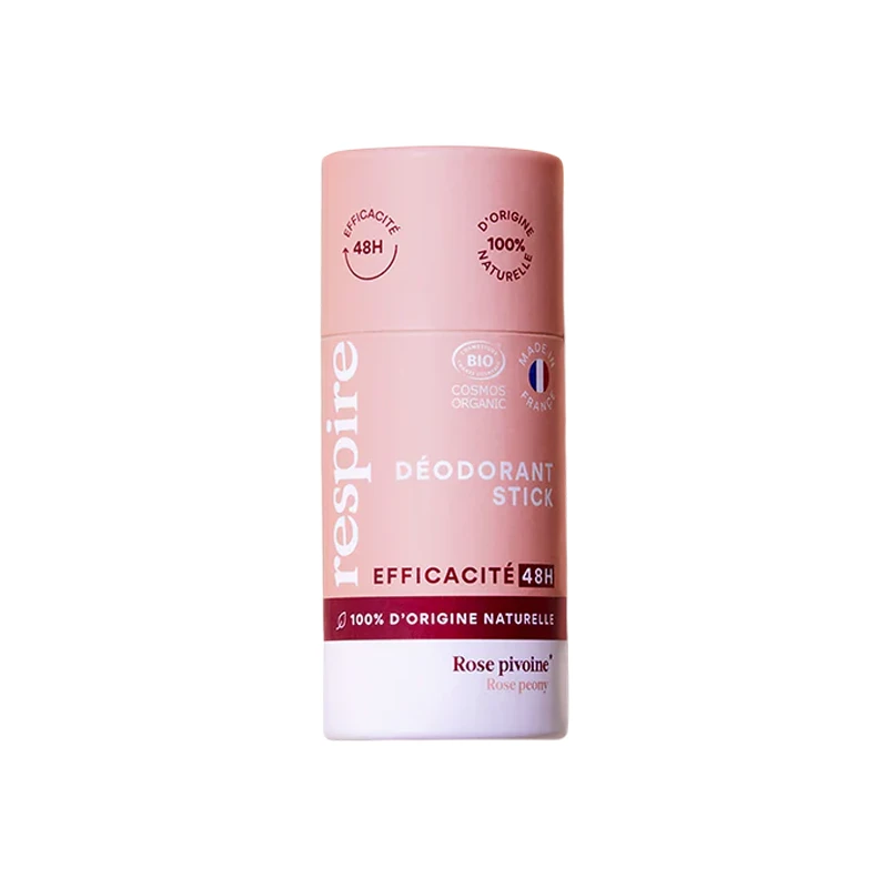 Respire Déodorant Stick Rose Pivoine 48h 50gr 1 Respire Déodorant Stick Rose Pivoine 48h 50gr