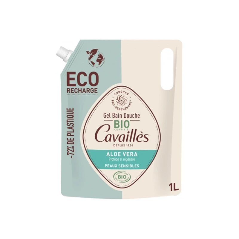Rogé Cavaillès Gel Bain Douche Aloe Vera Bio éco-recharge 1L 1 Rogé Cavaillès Gel Bain Douche Aloe Vera Bio éco-recharge 1L