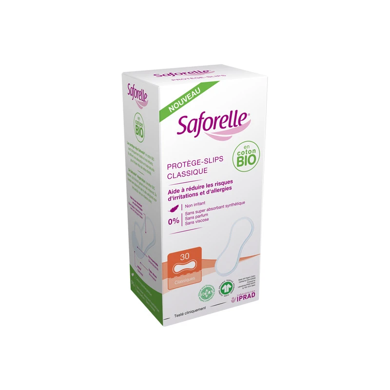 Saforelle 30 Protège-slips Classiques Bio 1 Saforelle 30 Protège-slips Classiques Bio