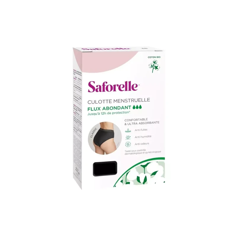 Saforelle Culotte Menstruelle Classic - Flux Abondant - Taille 38 1 Saforelle Culotte Menstruelle Classic - Flux Abondant - Taille 38