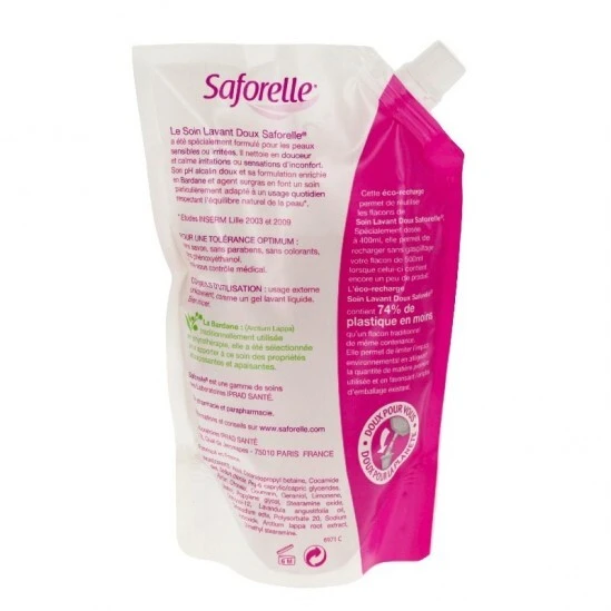 Saforelle Soin Lavant Doux éco Recharge 400ml 1 Saforelle Soin Lavant Doux éco Recharge 400ml