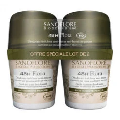 Sanoflore 48h Flora Déodorant Bio Fraîcheur Anti-traces 2x50ml