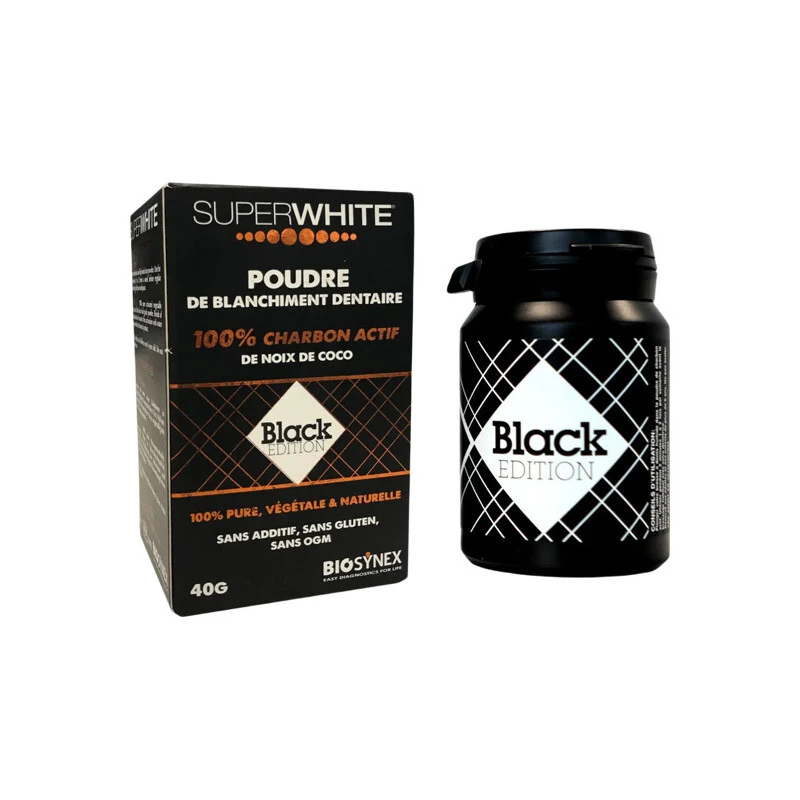 Superwhite Black Edition Poudre Au Charbon Actif Pour Les Dents 40g 1 Superwhite Black Edition Poudre Au Charbon Actif Pour Les Dents 40g