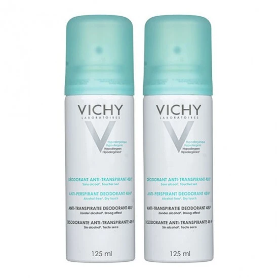 Vichy Déodorant Anti-transpirant 48h Aérosol 2x125ml 1 Vichy Déodorant Anti-transpirant 48h Aérosol 2x125ml