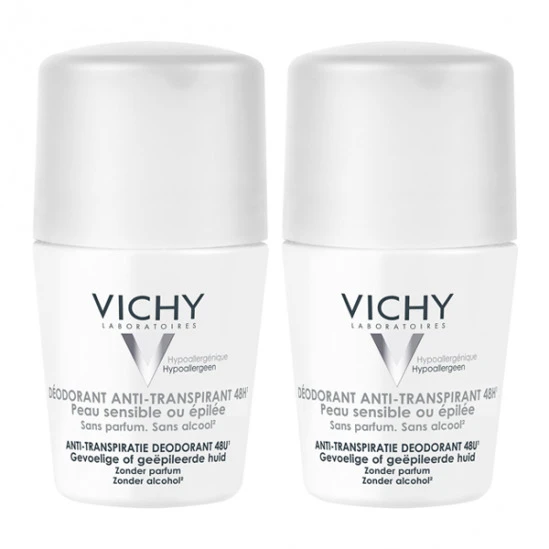 Vichy Déodorant Anti-transpirant 48h Peau Sensible 2x50ml 1 Vichy Déodorant Anti-transpirant 48h Peau Sensible 2x50ml